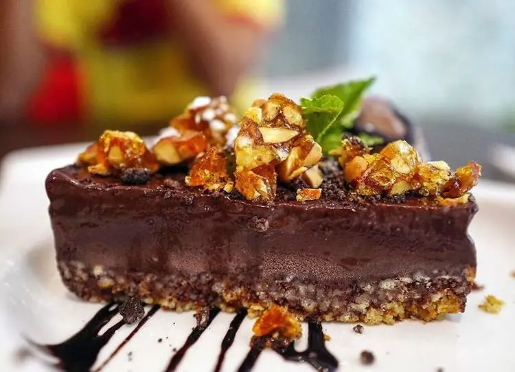 dark chocolate cake with oreo crumbles served by chequers cafe in ttdi