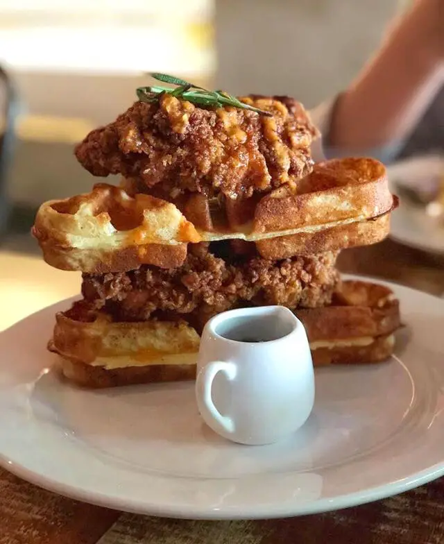 fried chicken waffle of frisky goat