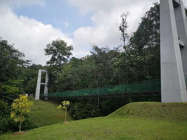 full length view of the steel suspension bridge