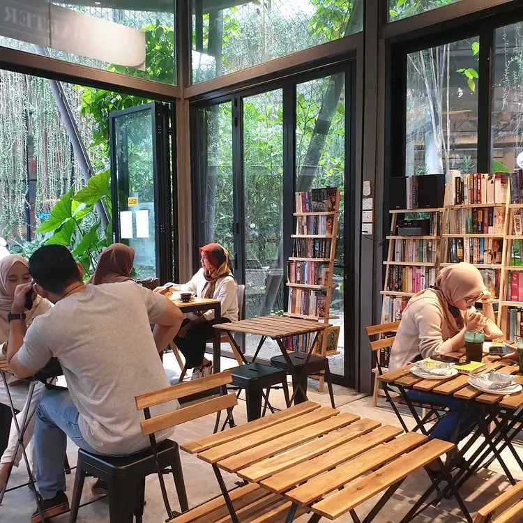 interior of book barter cafe