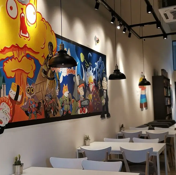 interior wall painting in weplaygames cyberjaya cafe