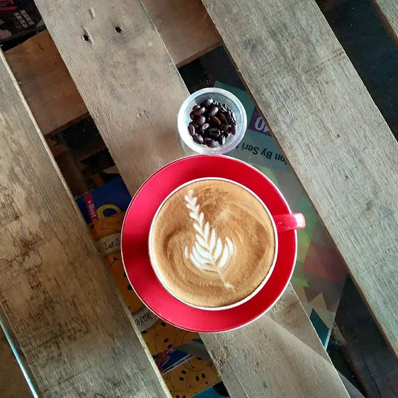 latte art in chubbies cafe