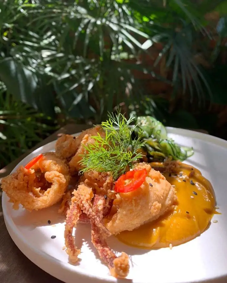 shrimp dish at the botanist cyberjaya cafe