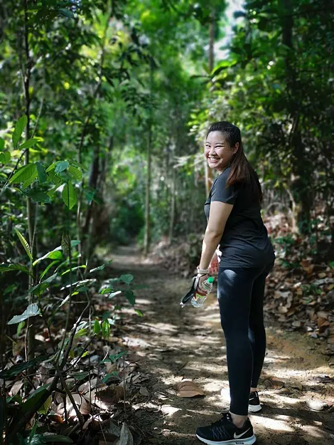 valerie enjoying herself in hiking