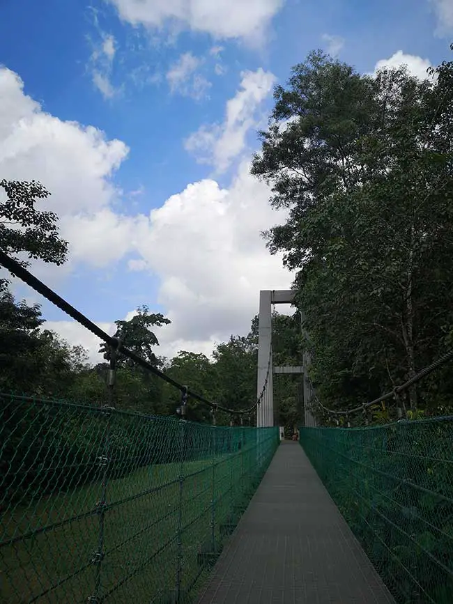 view on the steel bridge with the beautiful blue sky