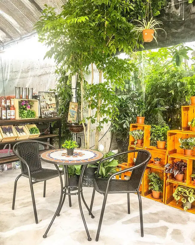 a corner in the garden cafe