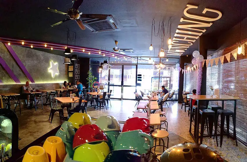 interior of munching mob bukit jalil cafe