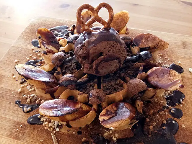 triple chocolate banana waffle by runner cafe in bukit jalil