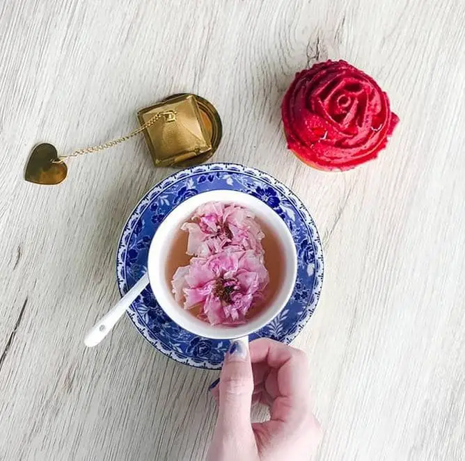 flower tea served in tegather cafe melaka