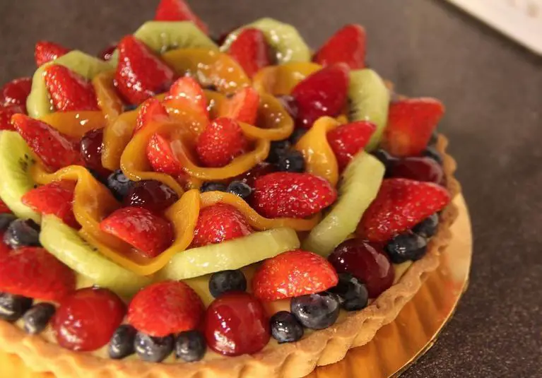 fruit flan by encore cafe in taman desa