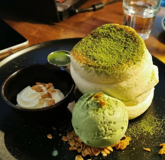 matcha pancake The Old Mark Cafe