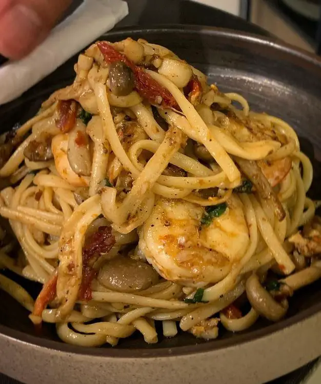 seafood pasta by encore cafe