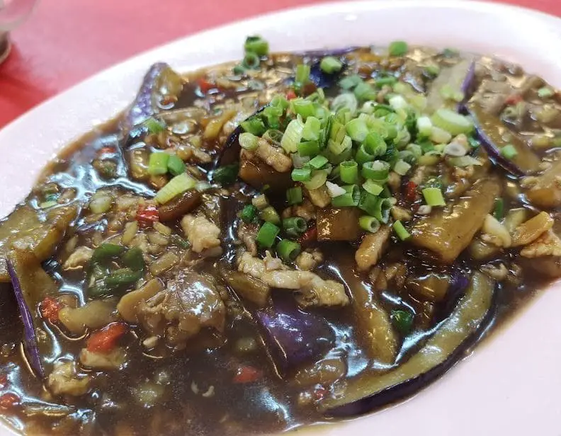 fried brinjal with minced meat