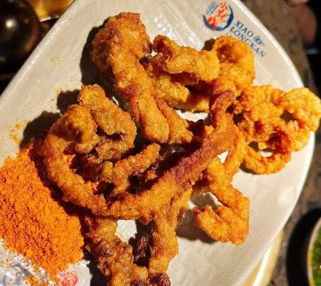 fried squid in xiao long kan bugis hotpot place