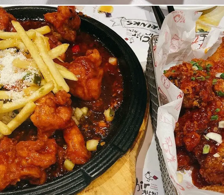 fries and korean chicken wings by chef of chir chir in bugis
