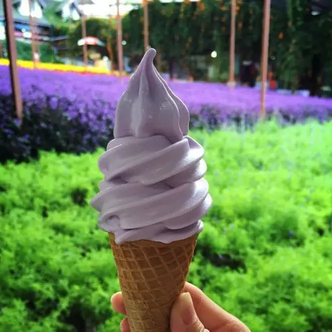 lavender ice cream cone