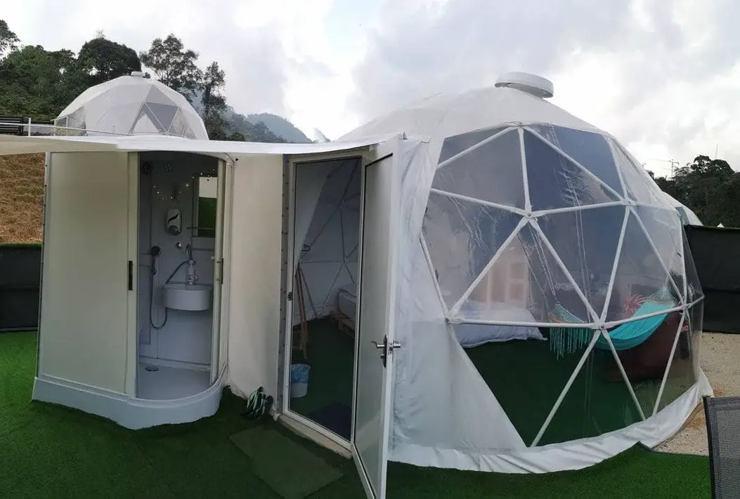 private glamp tent with toilet