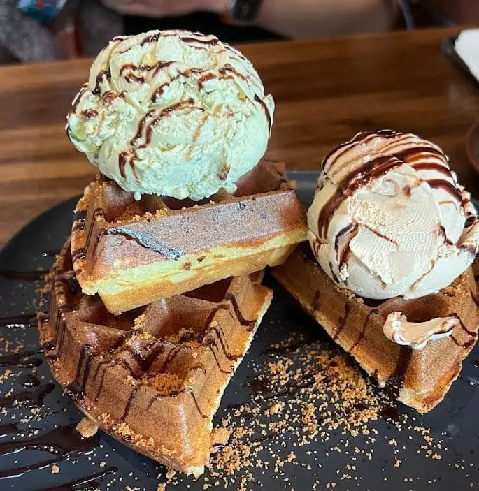 signature ice cream waffle in the urban hideout singapore