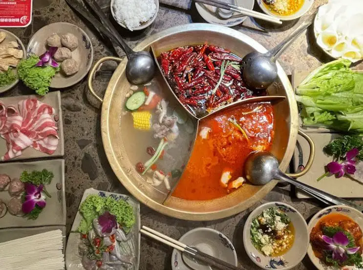 top view of bugis hotpot served in xiao long kan