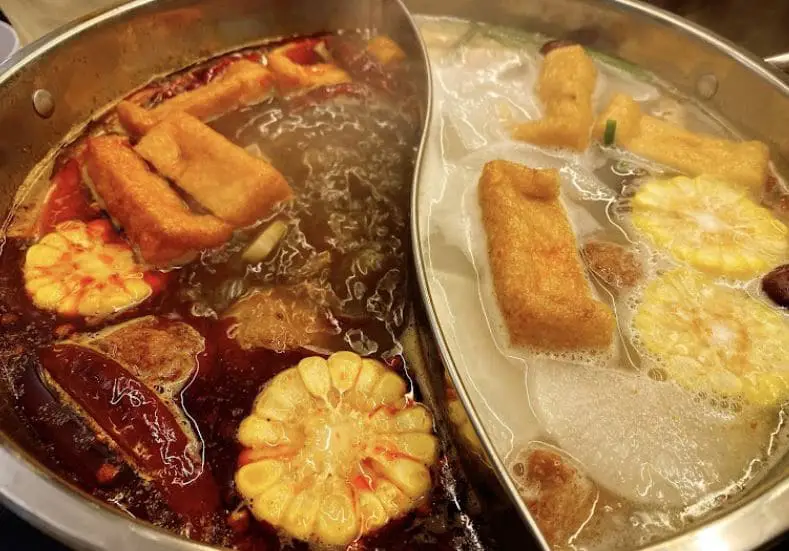 two divider hotpot in bugis at xian de lai