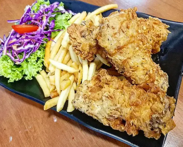 vegan fried chicken and fries set by the creative chefs of blooming sprouts in bugis