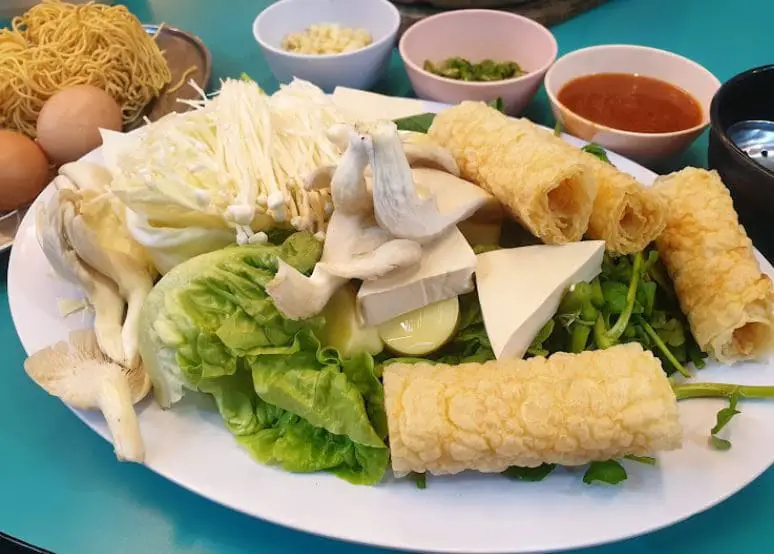 vegetables and tofu on a plate