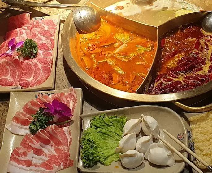 xiao long kan offers 3 separate compartment for hotpot
