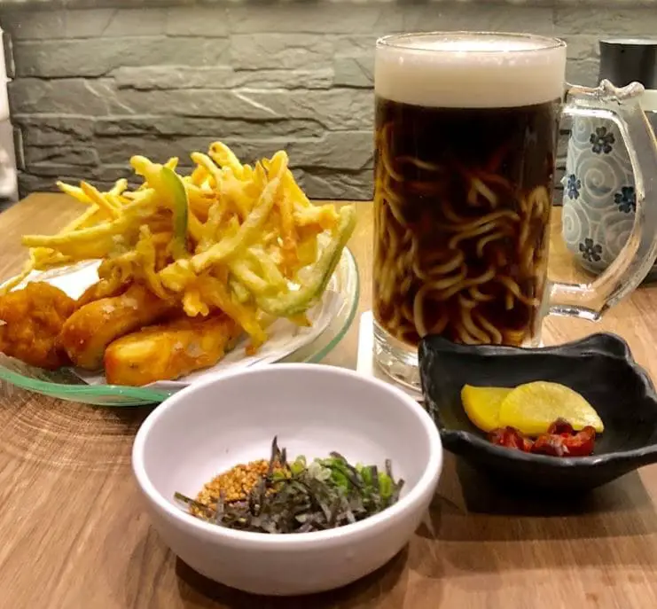 beer ramen and other set of dishes in en sushi bugis singapore