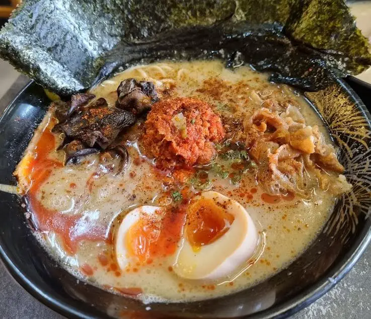 fiery fire ramen bowl in keisuke ramen bugis