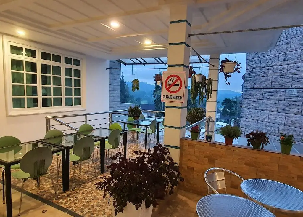 interior view of english coffee house overlooking a nice cameron highlands view