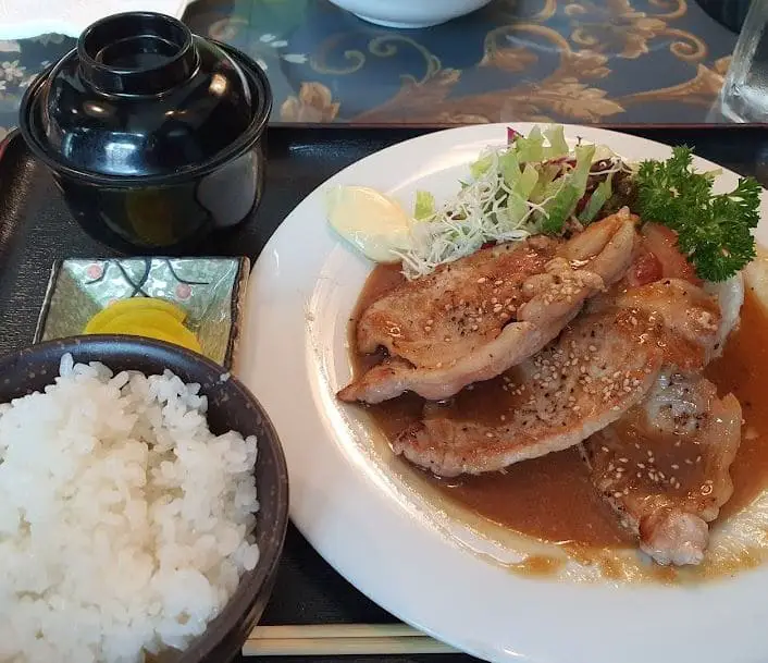 pork cutlet plate served in ma maison japanese food restaurant in bugis