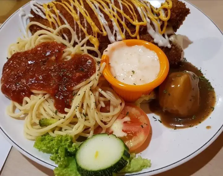chicken maryland pasta only at lk western and fruit tea cafe in penang