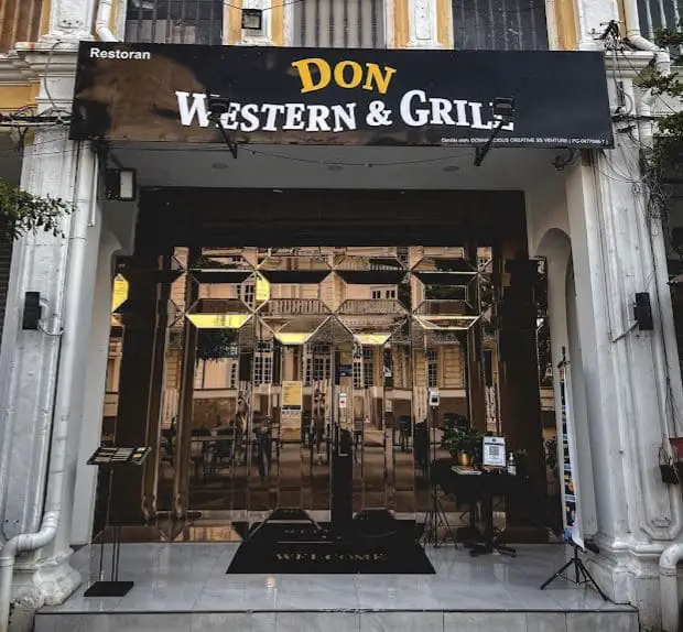 facade of don western and grill cafe in penang