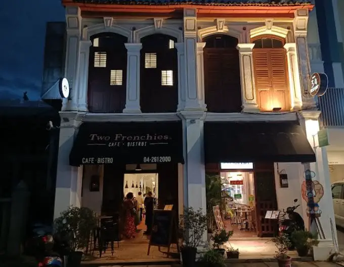 facade of two frenchies cafe bistro in penang