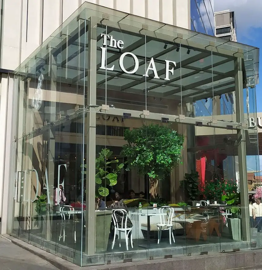 glass wall of the loaf cafe bukit bintang