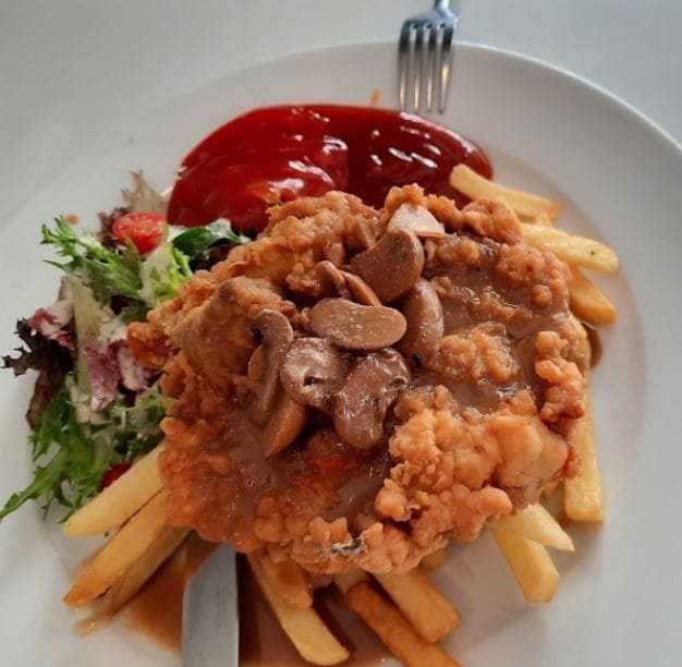 normal western food penang by harvest in cafe