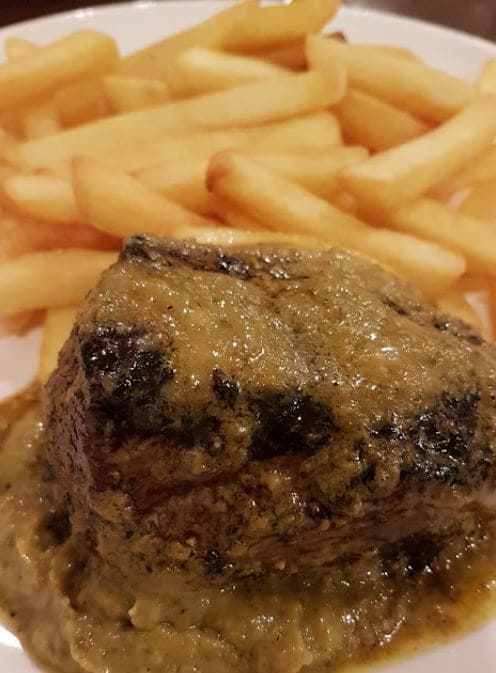 thick steak with fries at steak frites western food penang