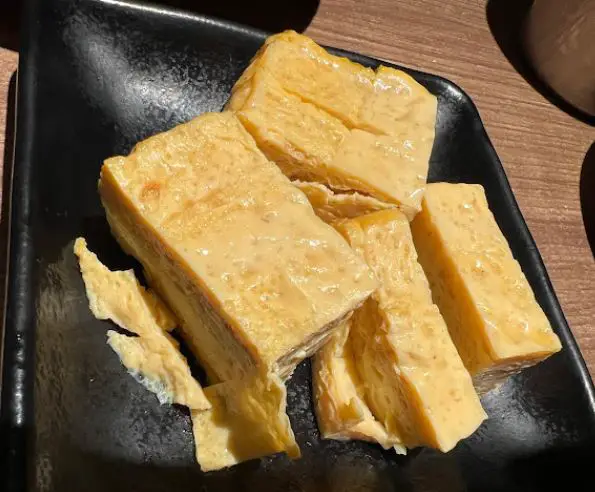 egg blocks served at Hamburg Steak Keisuke