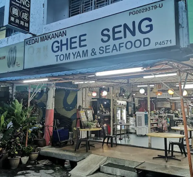 facade of ghee seng thai restaurant in georgetown