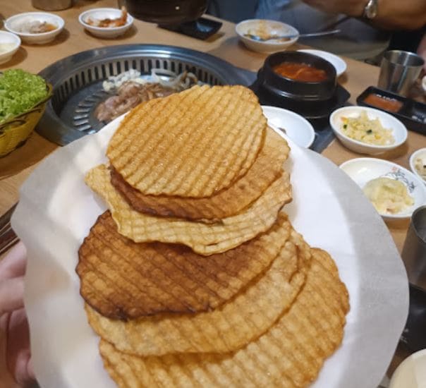 fish cracker served at supulae korean bbq in tanjong pagar singapore