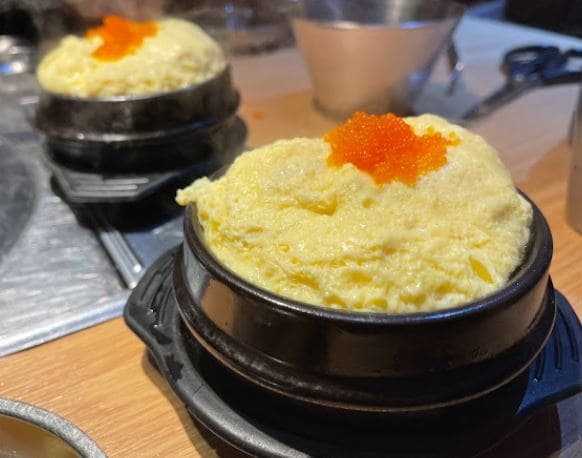 fluffy steamed egg with fish roe at o bba bbq near tanjong pagar