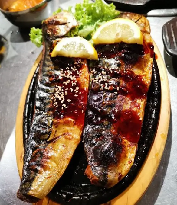 grilled fish at wang dae bak pocha korean bbq