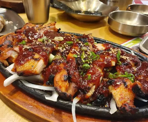 grilled meat platter served at sbcd korean tofu house