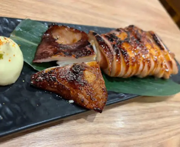 grilled squid served at kiwami