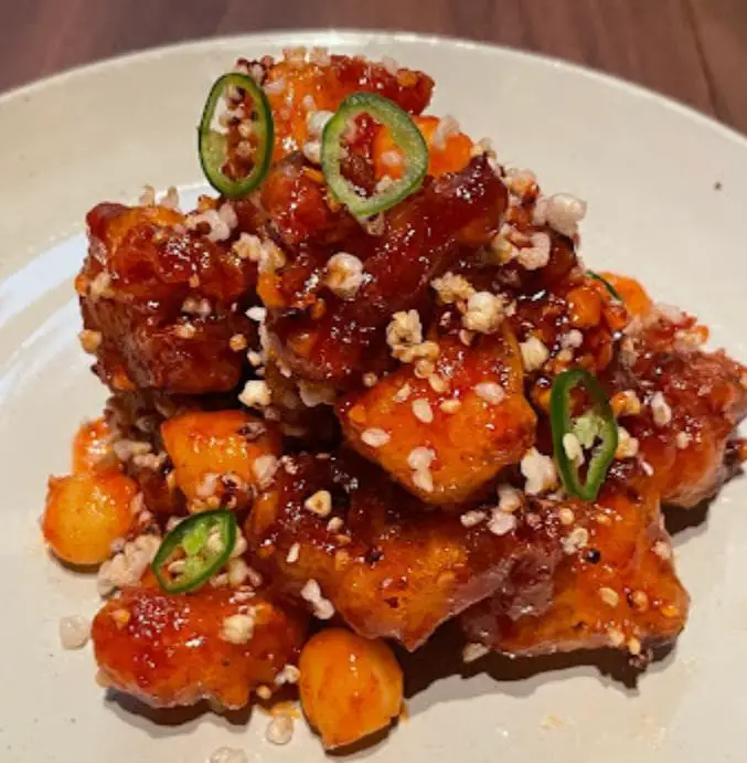 korean fried chicken at anju