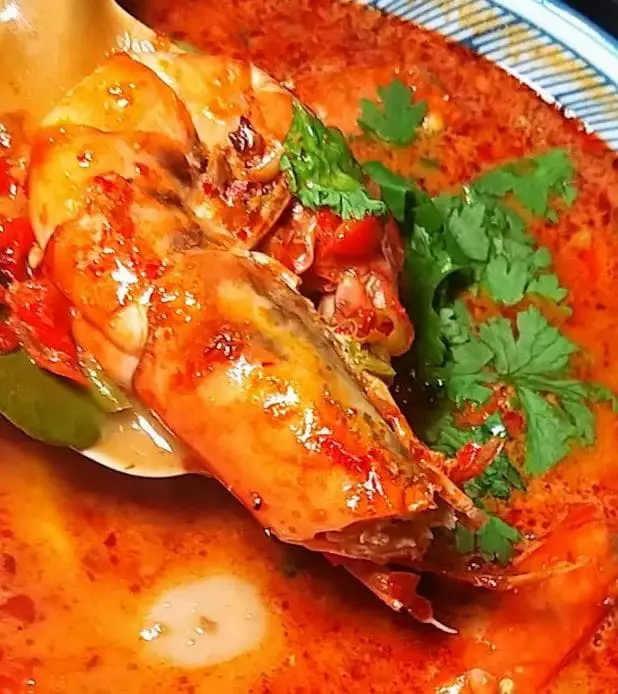 prawn in tomyum of blue chang thai restaurant