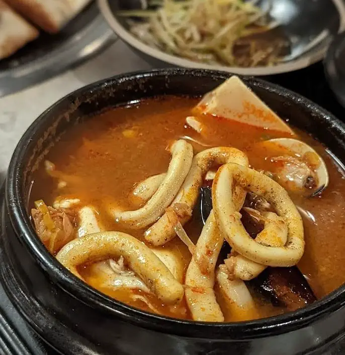 seafood kimchi soup served at pujim bbq