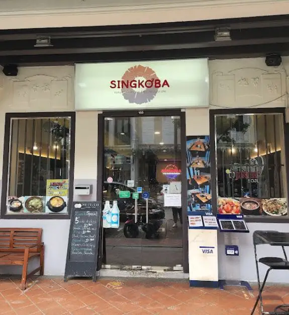 singkoba korean food telok ayer shop front