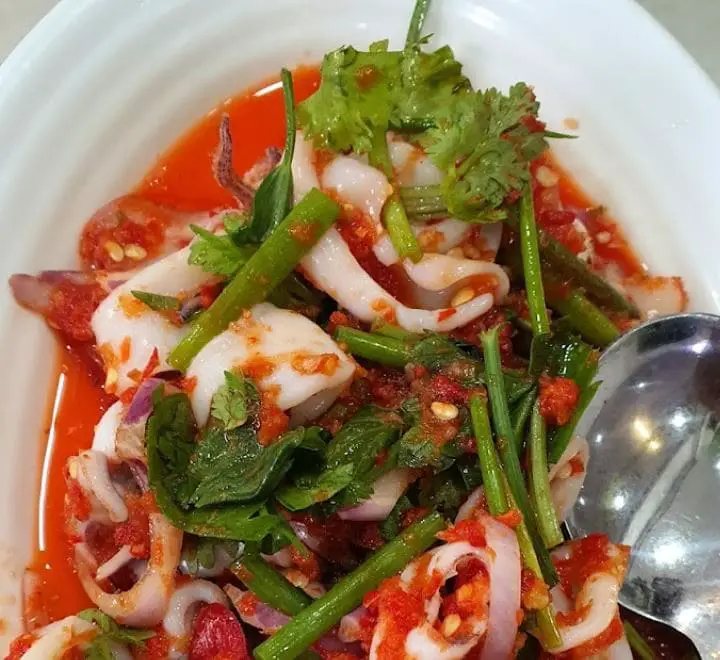 spicy stir fry thai squid only at cherry blossom thai restaurant