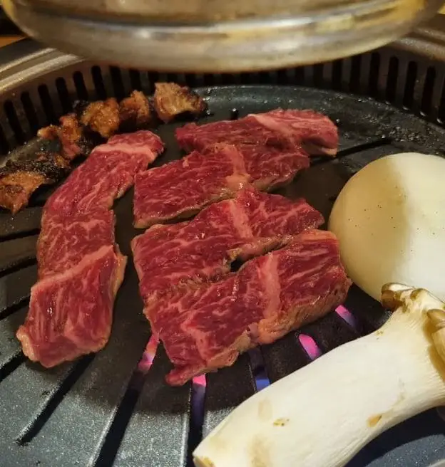 wagyu beef served at o bba bbq korean restaurant